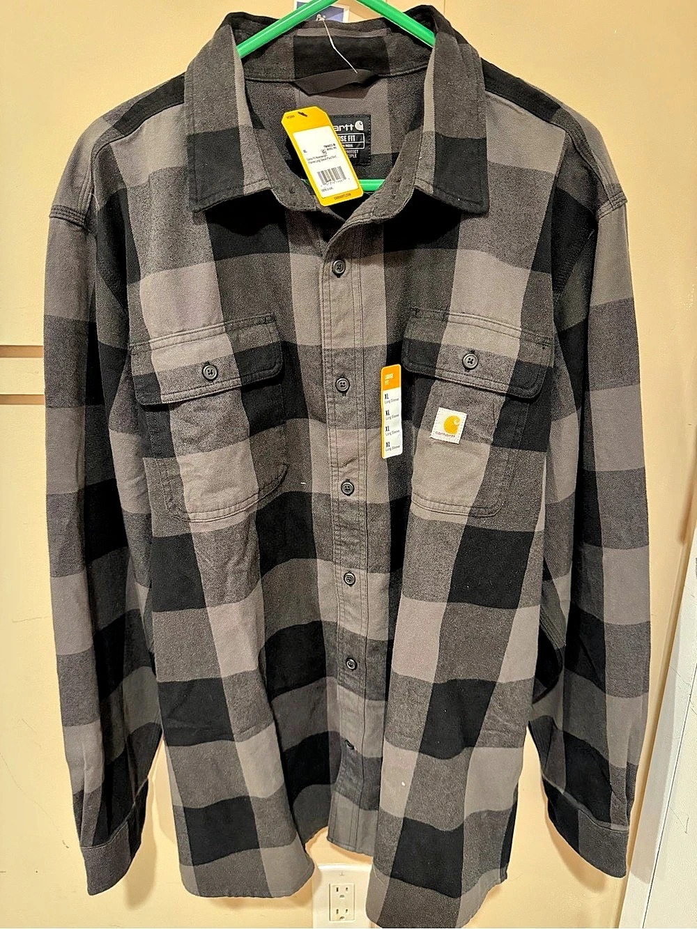 Carhartt Loose Fit Heavyweight Flannel Long-Sleeve Plaid Shirt Plaid Shirt XL